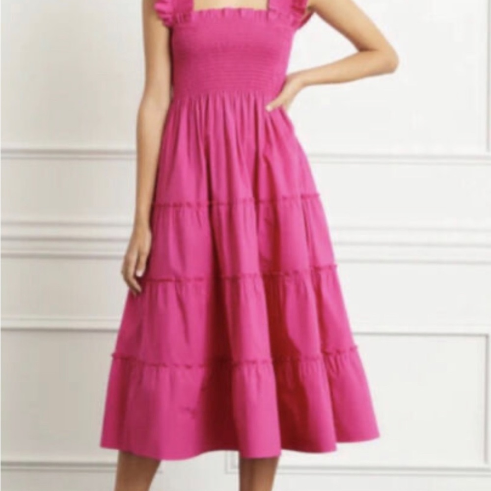 Hill House Home Ellie Nap Dress in Poppy Pink Poplin